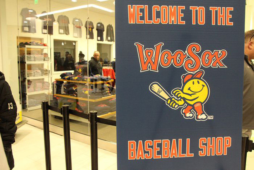 Worcester WooSox Red Sox apparel is on display during the Worcester  News Photo - Getty Images